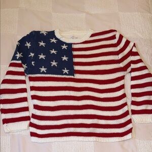Grayson Threads Red White Blue American Flag Crewneck Sweater
